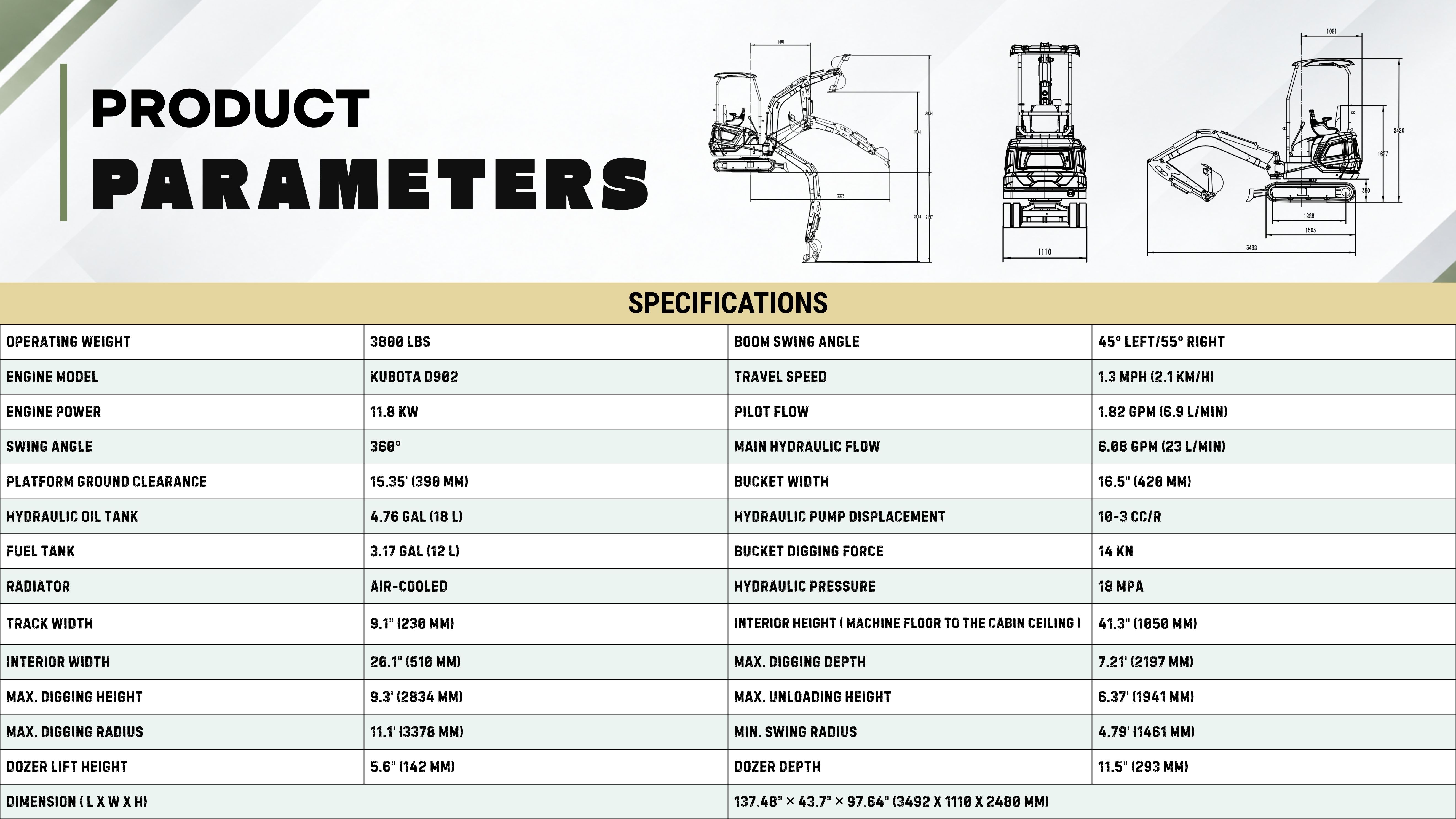 Top Compact & Mini Excavator Diggers- TYPHON Machinery