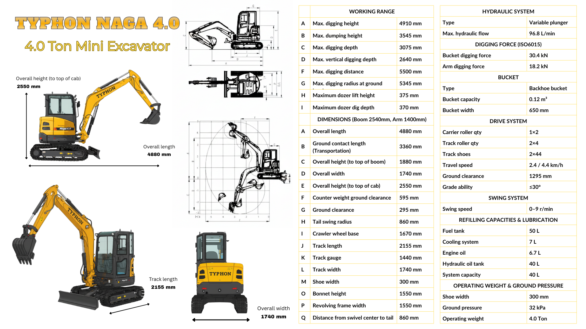 Top Compact & Mini Excavator Diggers- TYPHON Machinery