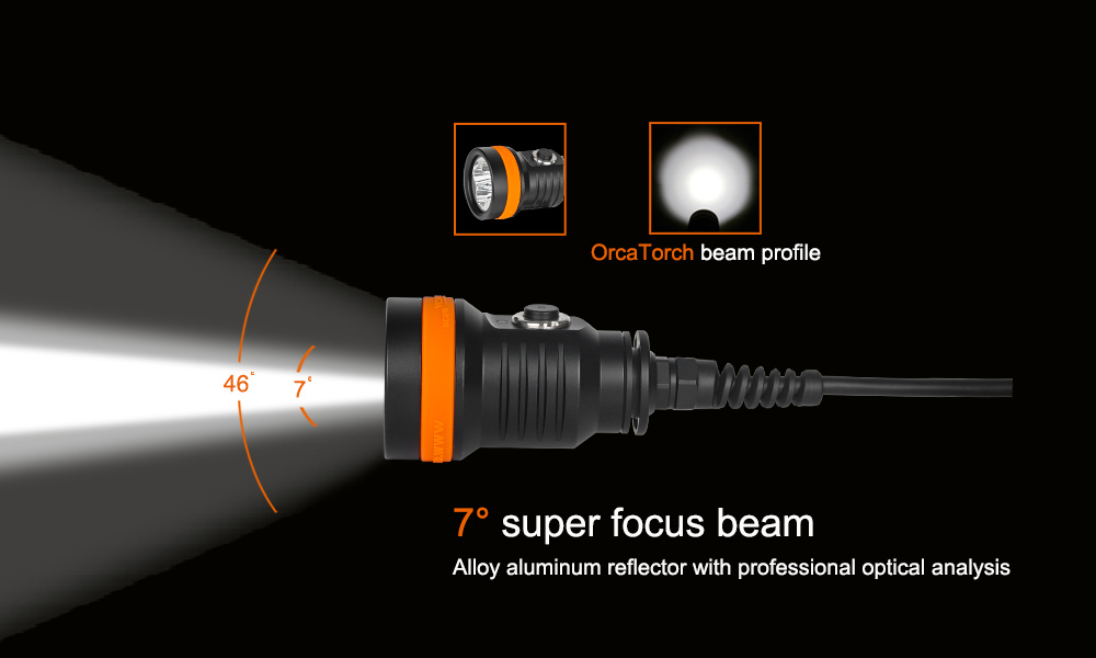 OrcaTorch 7° super focus beam