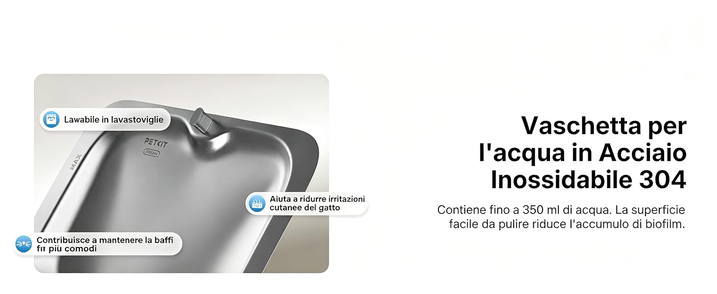 Vaschetta per l'acqua in Acciaio Inossidabile 304