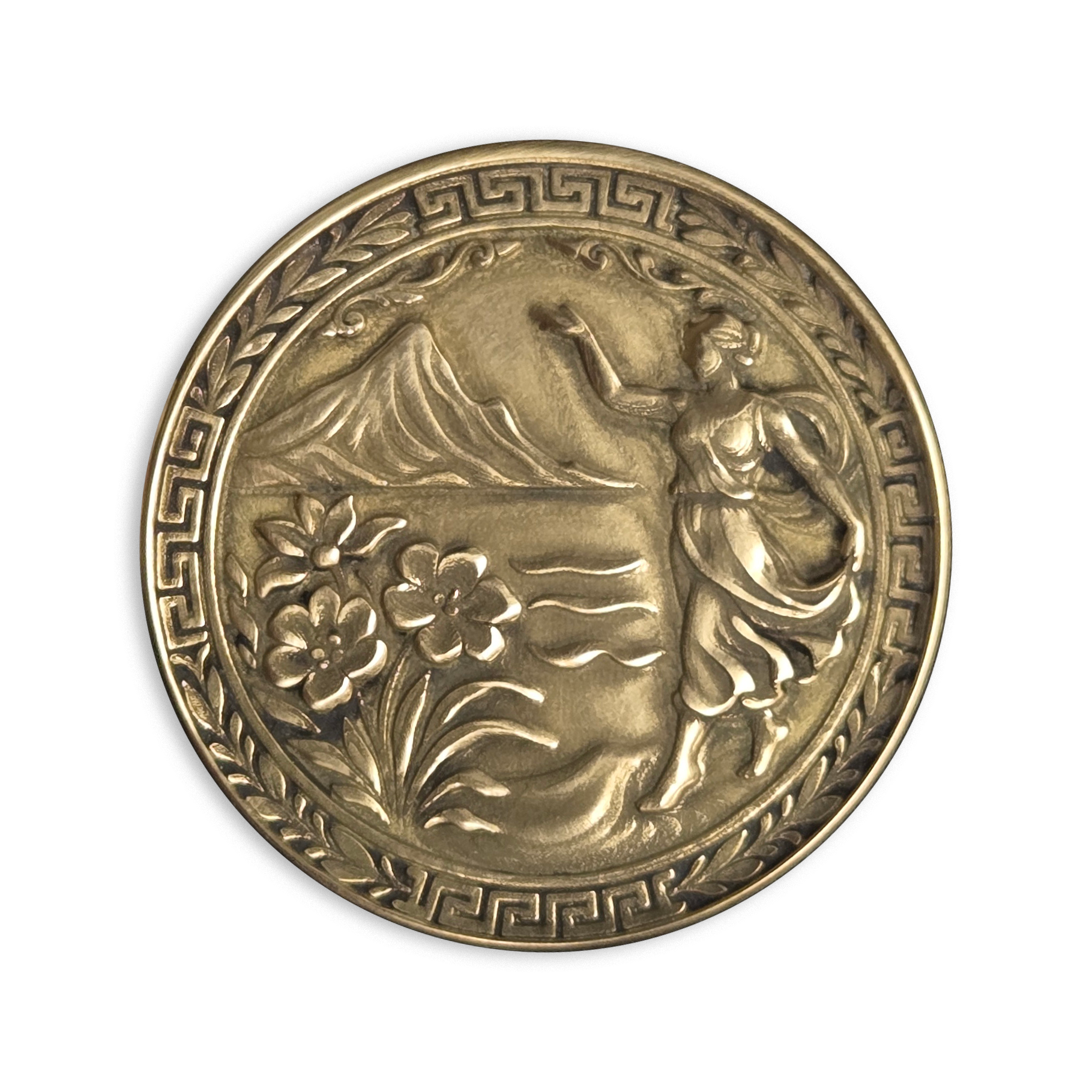 Brass Coin Engraved with Depth Map