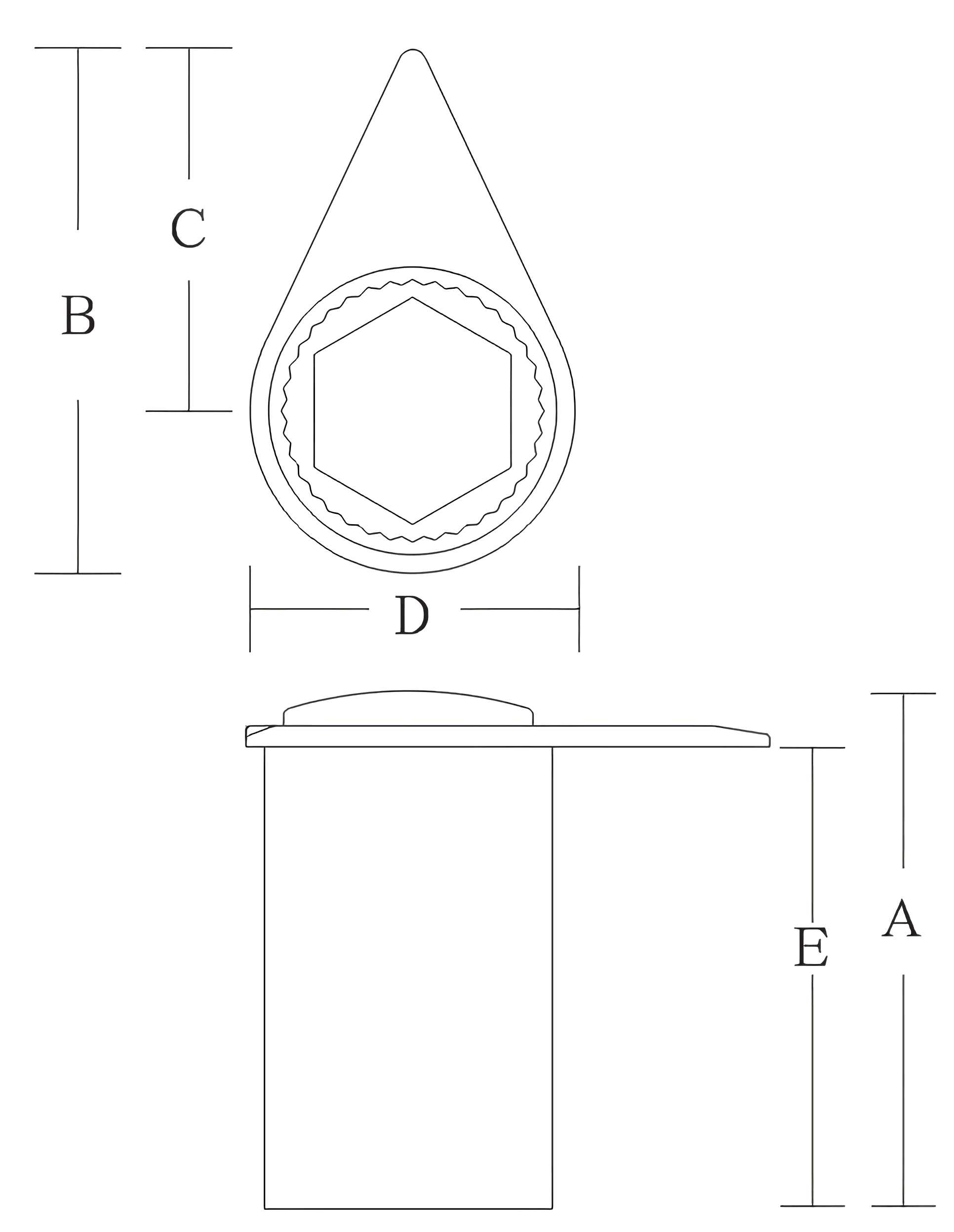 21mm Dust Cap Long Reach Extended Wheel Nut Indicator Dimensions