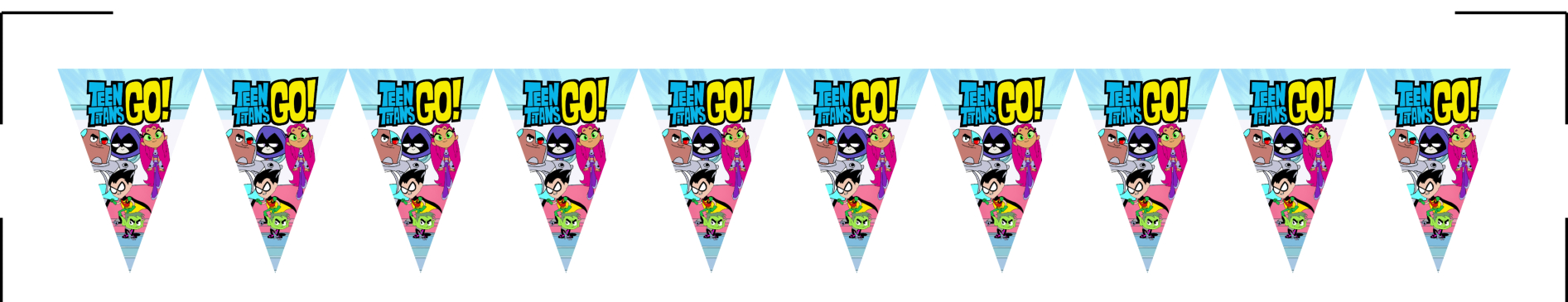 festone bandierine triangolari festa compleanno personalizzato teen titans go