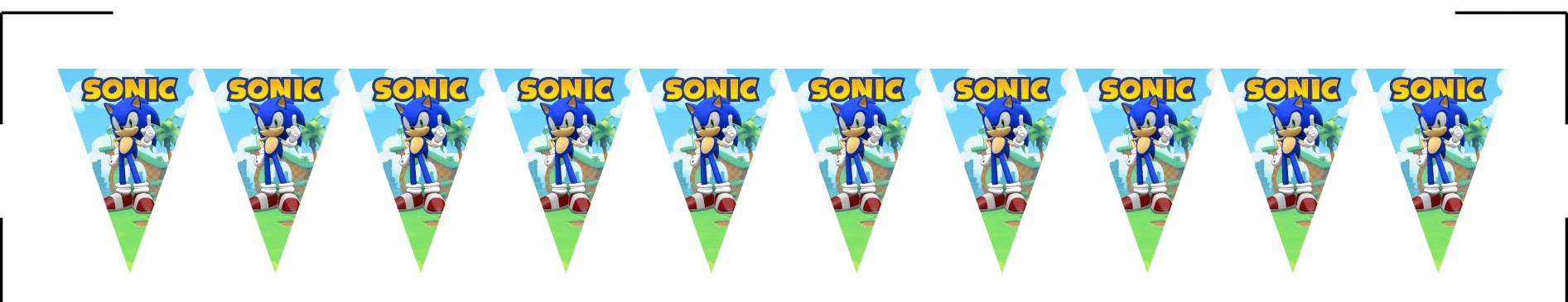 festone bandierine triangolari festa compleanno personalizzato sonic