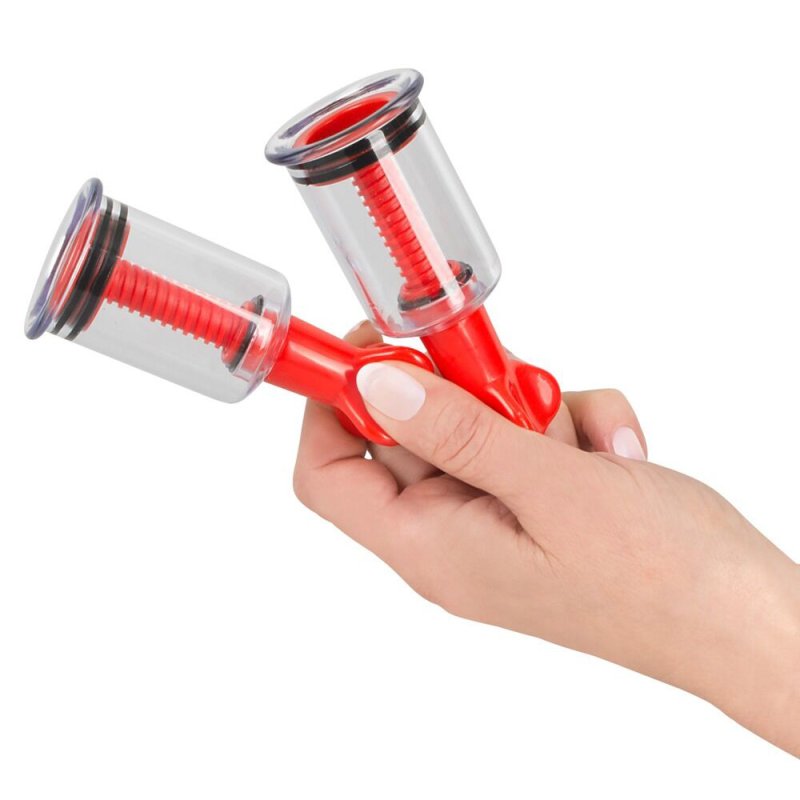 Pair Twist Nipple Suckers - Red