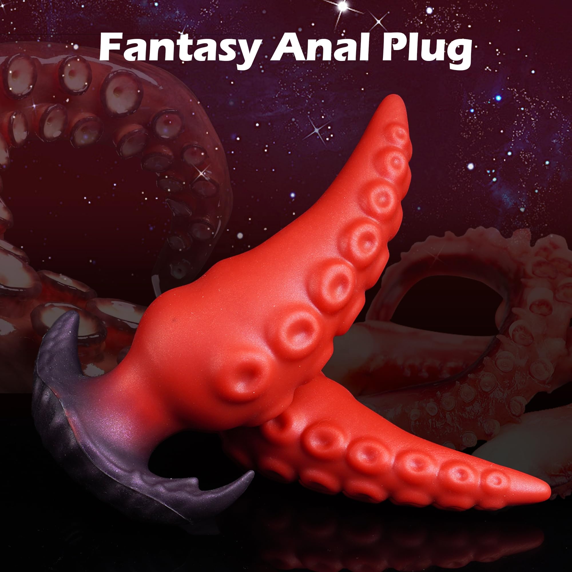 Red Octopus Tentacle Fantasy Anal Dildo