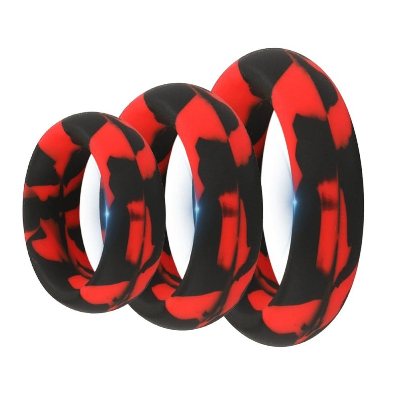 Trio of Pleasure Rings - Extended Erection Power Red