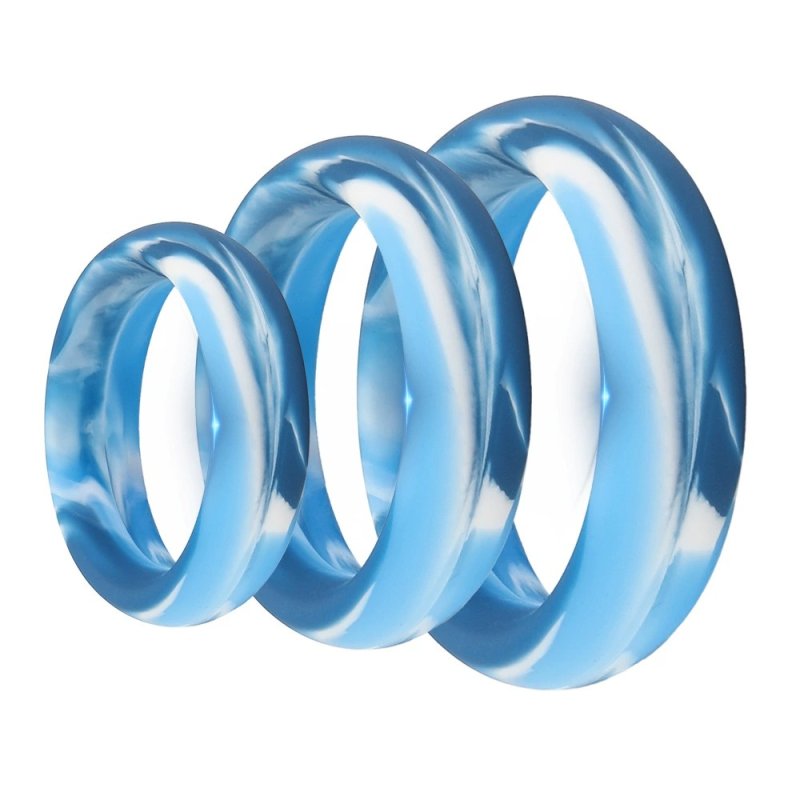 Trio of Pleasure Rings - Extended Erection Power blue