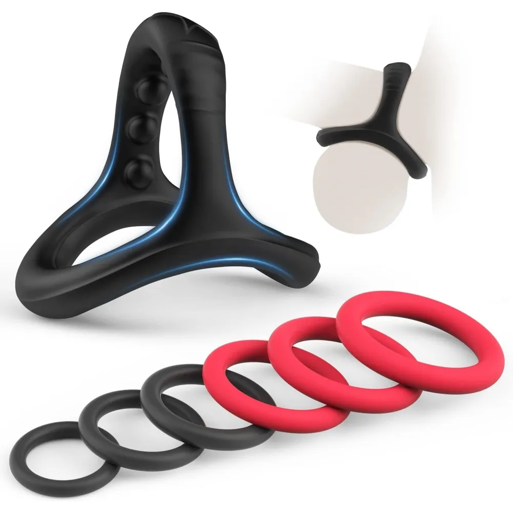 Enhanced Stimulation: Silicone Cock Ring Set - 7pcs for Stronger, Longer-Lasting Performance