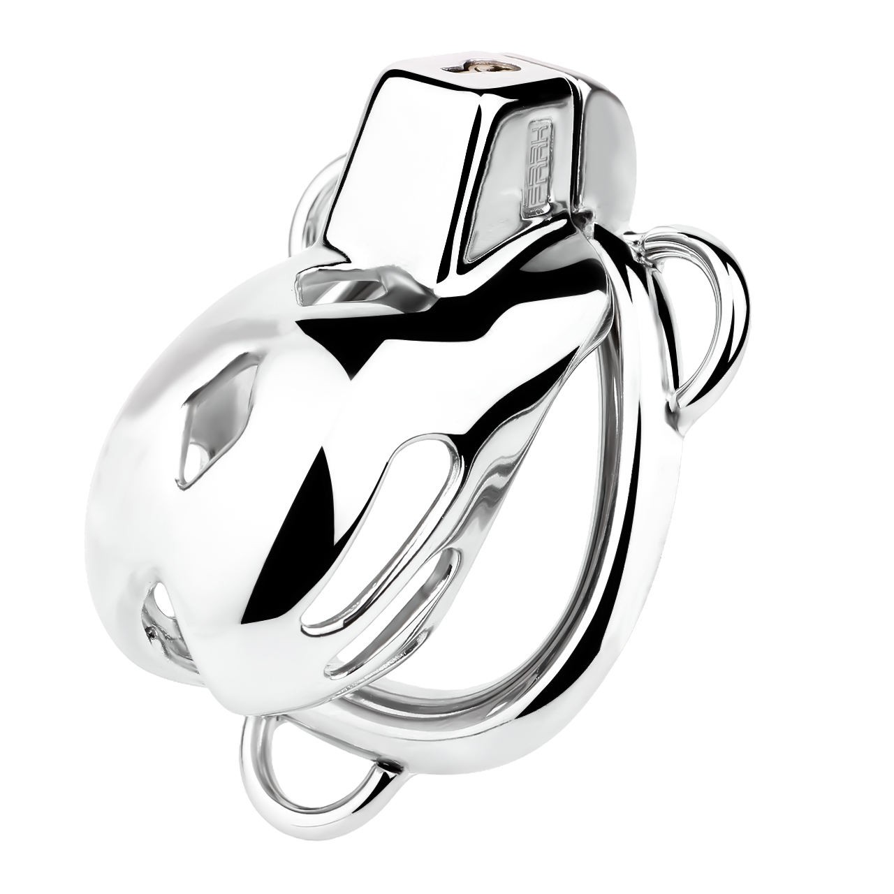Stainless Steel Enhance Control Chastity Cage - side