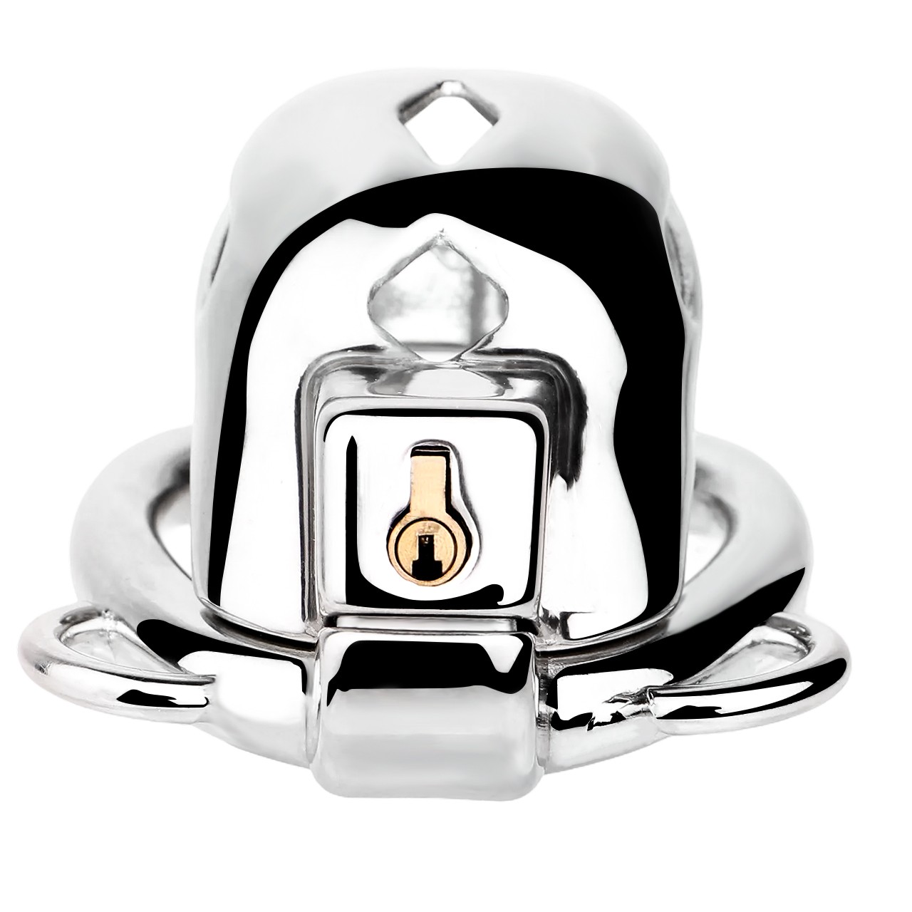 Stainless Steel Enhance Control Chastity Cage - top