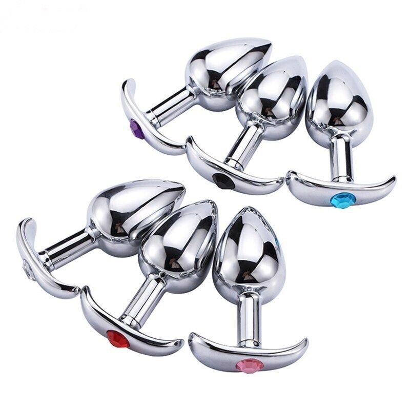 Stainless Steel Metal Anchor Butt Plug With Jewel Anal Plug