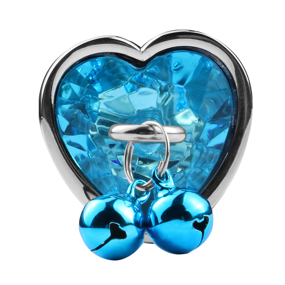 Stainless Steel Heart Butt Plug With Jewel and Bells